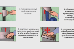 Этапы шпаклевки и выравнивания швов на потолке