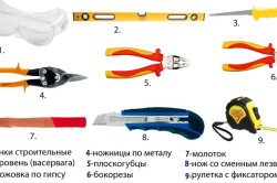 Инструменты, которые могут понадобится при сгибании гипсокартона